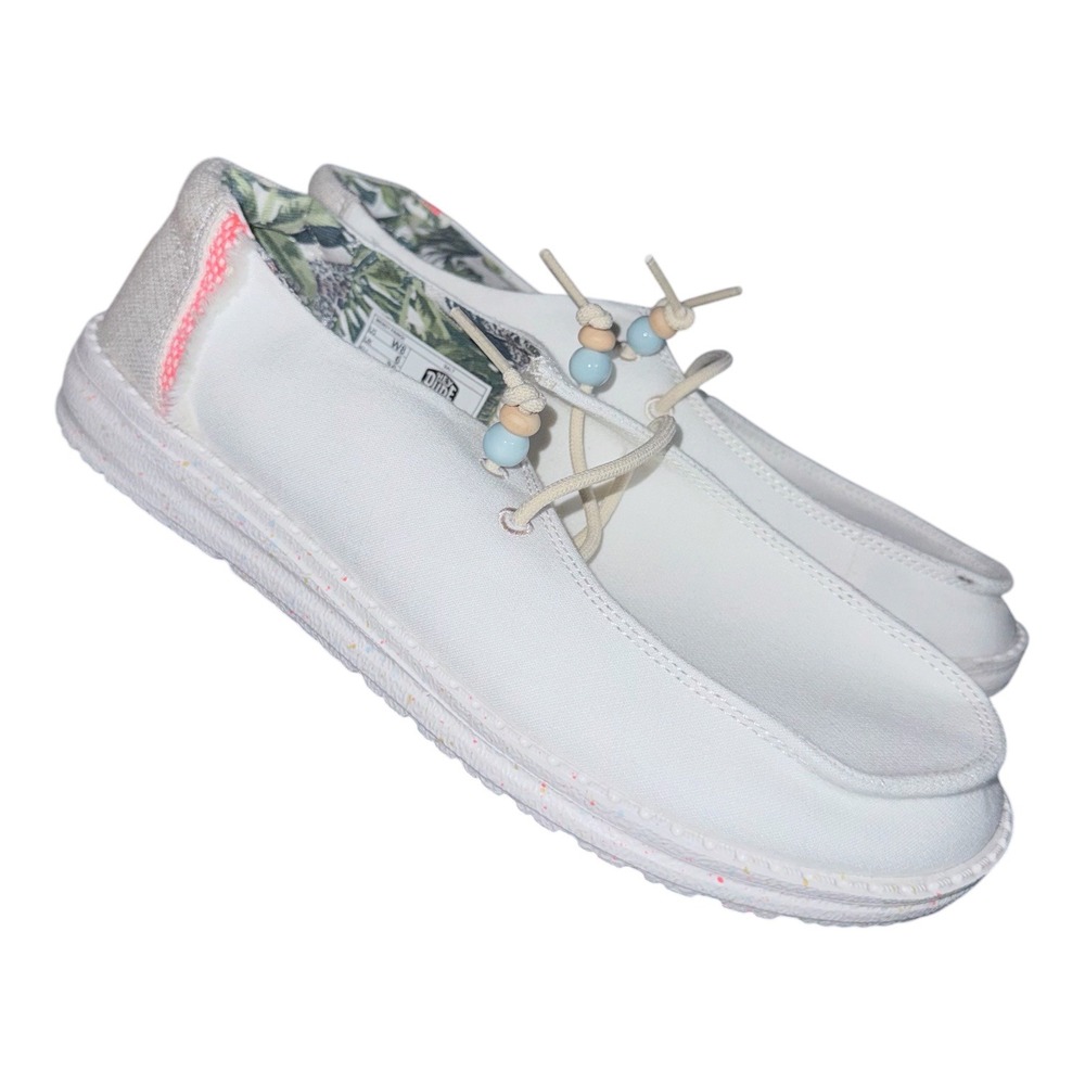 Hey Dude Womens Wendy Natural Salt White Slip-On Casual Shoes Womens Size 9  39